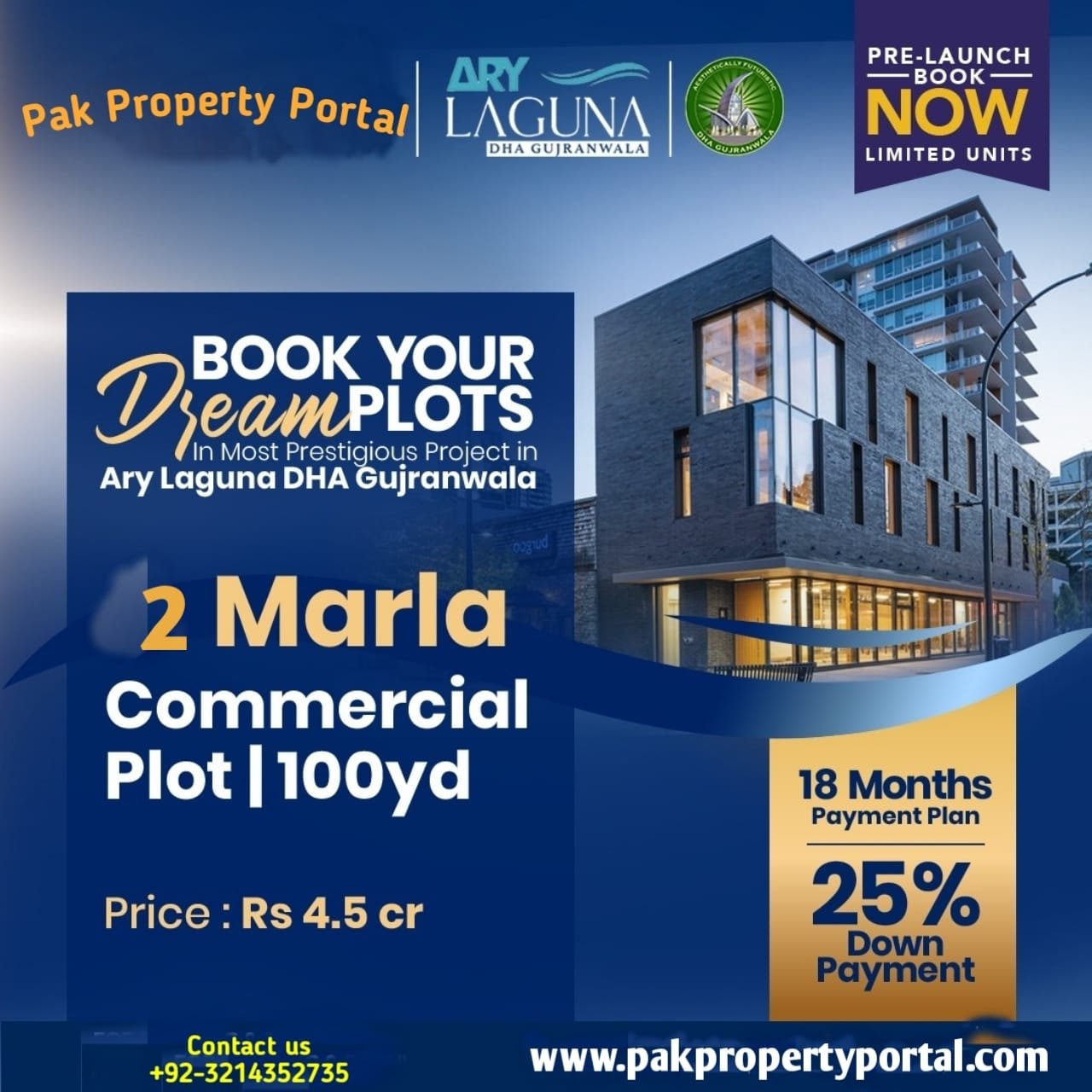 ARY Laguna DHA Gujranwala All Categories Available for Sale (8 Marla Villa, 2 Kanal &  4 Kanal  etc)