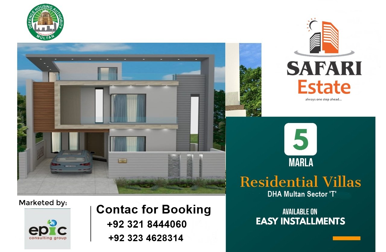 5 Marla Spanish Villas in Sector T, DHA Multan on Easy Instalments