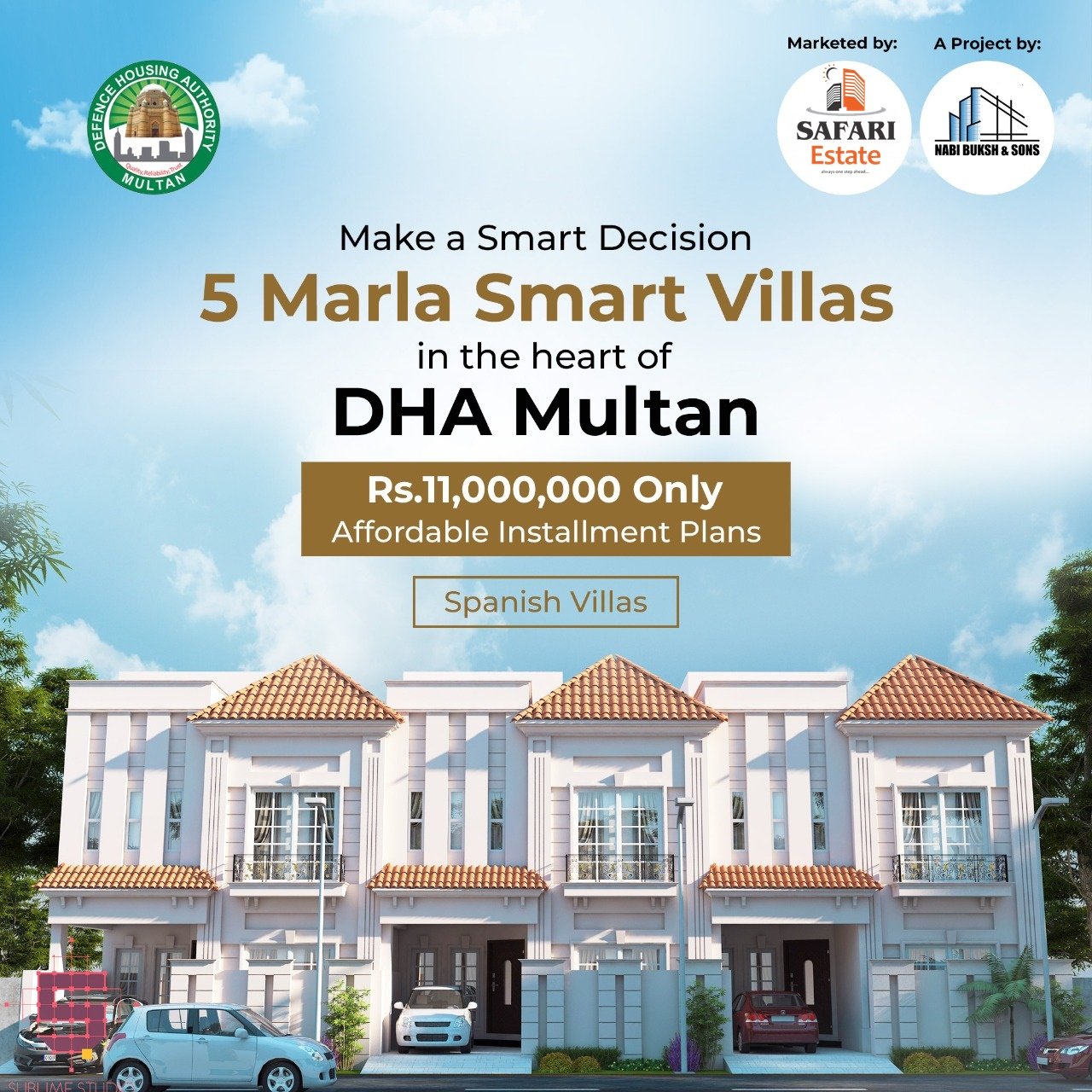 5 Marla Spanish Villas in Sector T, DHA Multan on Easy Instalments