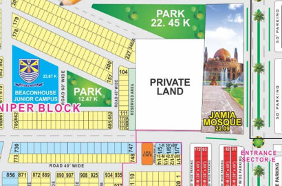 Location Plot For Sale on Main Boulevard 60 ft Near to a Large Park Near to Grand Jammia Masjid or Near to Beacon House