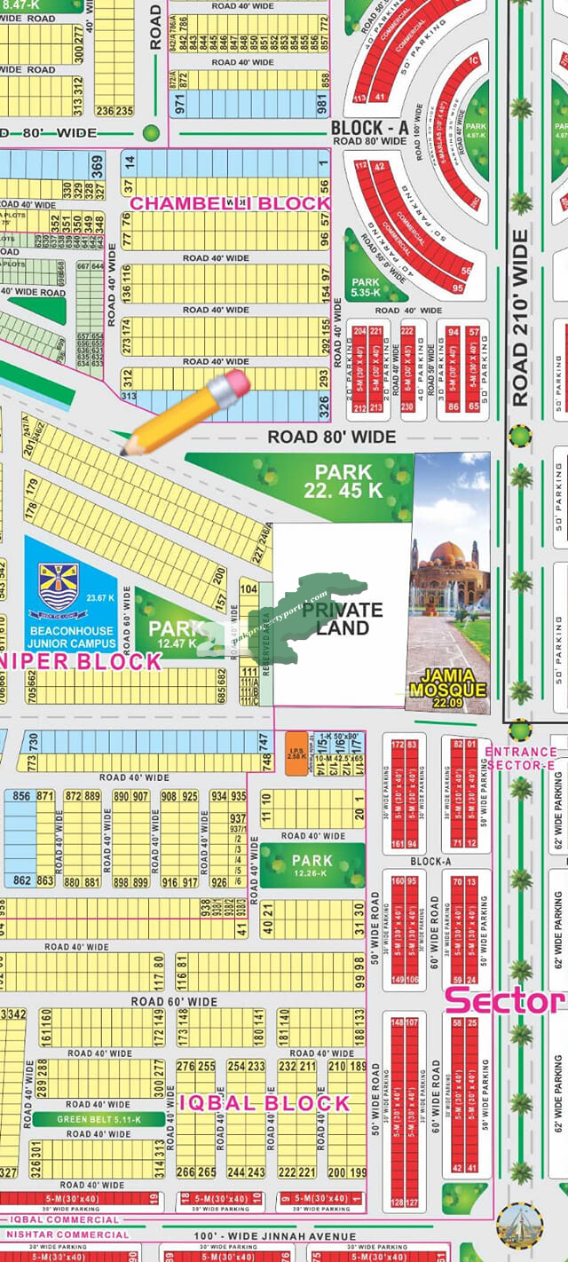 Location Plot For Sale on Main Boulevard 60 ft Near to a Large Park Near to Grand Jammia Masjid or Near to Beacon House